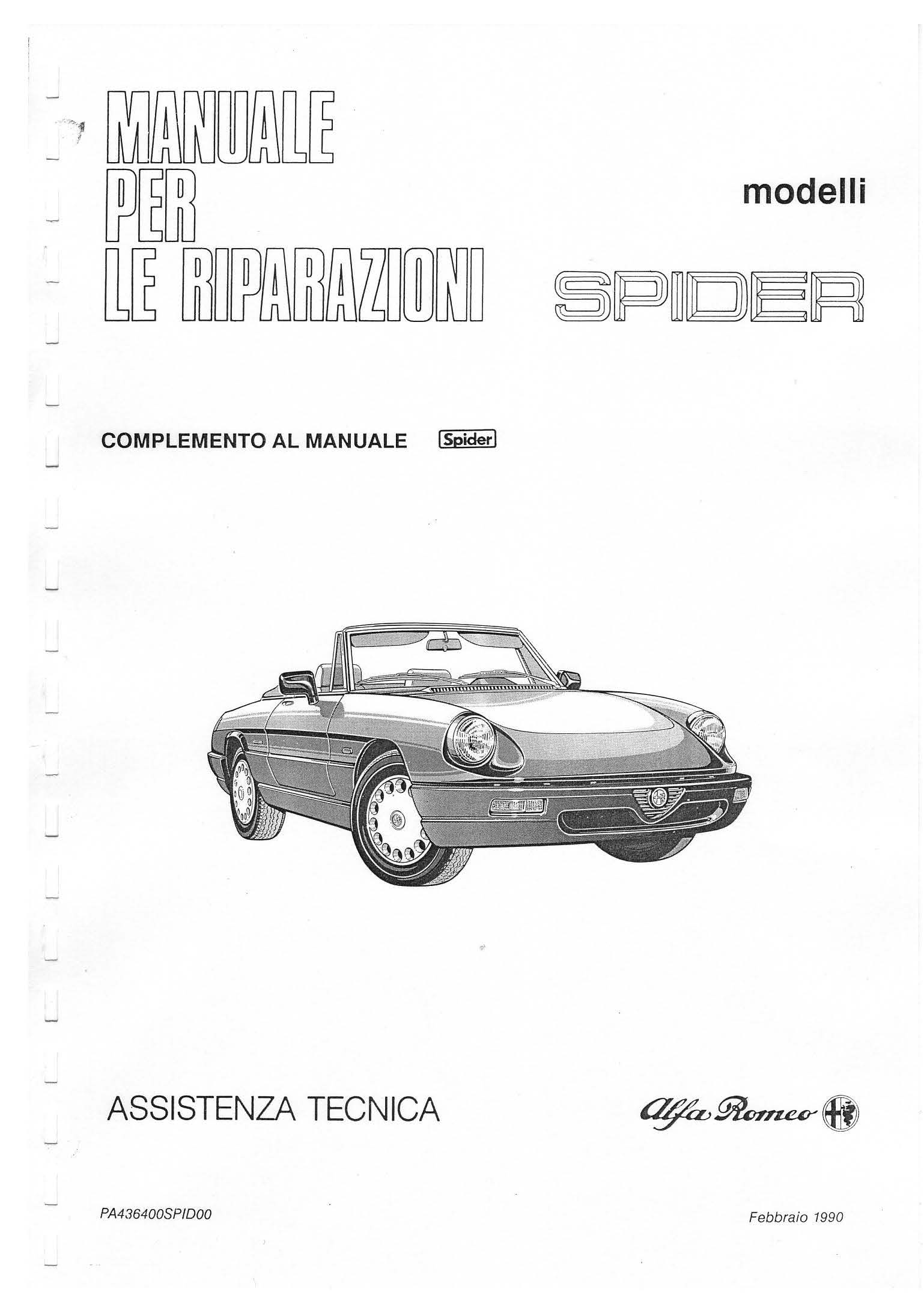 Catalogo Spider IV Serie Complemento 1990